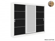 Guarda Roupa Armario Roupeiro Mademarcs Europa Alfa Espelhado 03 Portas 2.18 m